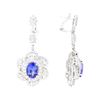 Image 2 : 11.90 ctw Tanzanite And Diamond Earrings - 18KT White Gold