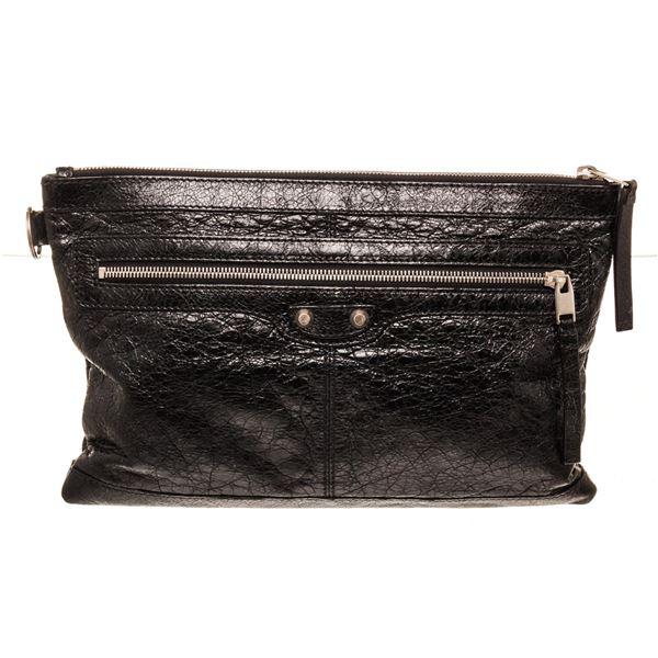 Balenciage Black Leather Classic City Wallet