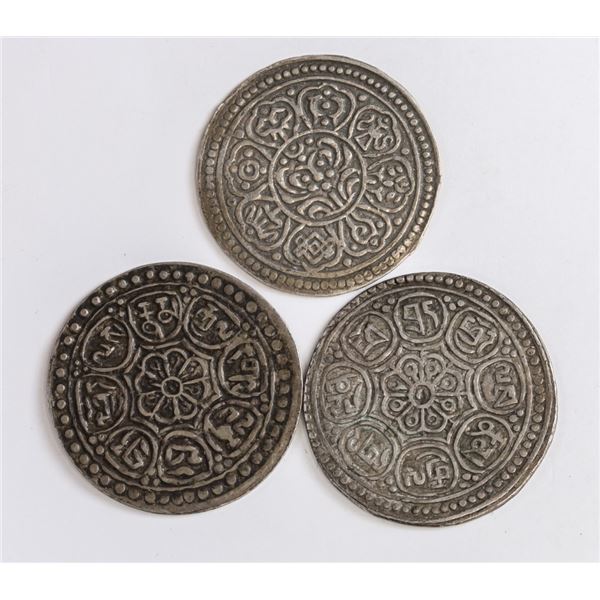 Lot of 3 Tibetan Coins 1880s