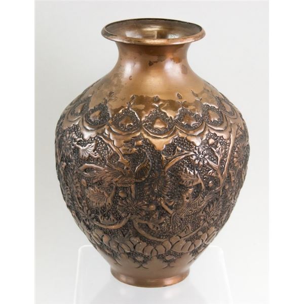 Chinese Copper Hand Carved Jar