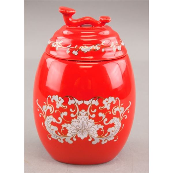 Russian Porcelain Jar with Cover