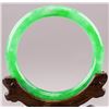 Image 2 : Chinese Imperial Green Jadeite Carved Bangle