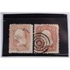 Lot of 2 US 1860s Stamps Pink Washington