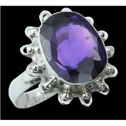 28ct Amethyst Quartz Sterling Ring 7 1/4 (JEW-1322)