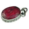 Image 1 : 25ct Faceted Ruby Sterling Pendant 1 1/4" (JEW-1316)