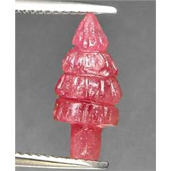 4.46ct Lovely Pine Tree Hand Carved Pink Ruby (GEM-12009)