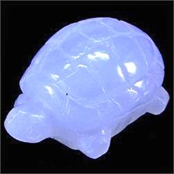 43.03ct Carved Turtle Blue Chalcedony Carving (GEM-11878)