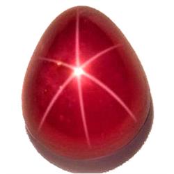 1.56ct Very Good Pear Cabochon Red 6 Rays Star Ruby (GEM-11868)