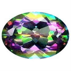 12.55ct Oval Portuguese Cut Top Rainbow Mystic Quartz (GEM-11654)