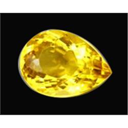 10.7ct Pear Cut AAA Yellow Citrine Unheated (GEM-15537A)