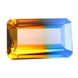 36.20ct  Luminous AAA Golden & Blue Emerald Cut Citrine (GEM-15665)