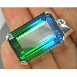 74.35ct  Deluxe Blue & Green Quartz Sterling Pendant (GEM-15851)