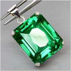52.05ct Sterling Pendant Emerald Top Green Amethyst (JEW-1337)