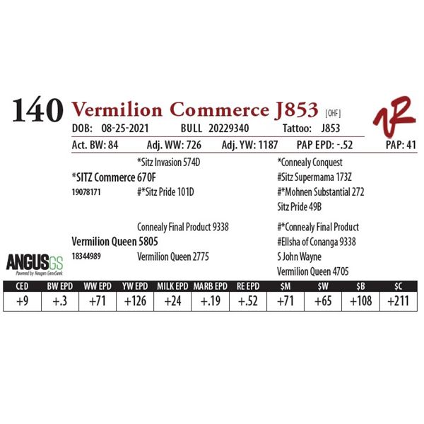 VERMILION COMMERCE J853