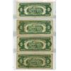 Image 2 : 4 US $2 BILLS RED SEAL 3-1953, 1963
