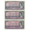 Image 1 : 3 CDN 1954 $10 BILLS