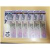 Image 2 : 6 CDN 2008 $10 BILLS UNC + SEQUENTIAL