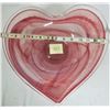 Image 1 : 14x14" Glass Swirl Red/Pink Heart Shaped Serving Bowls