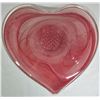 Image 2 : 14x14" Glass Swirl Red/Pink Heart Shaped Serving Bowls
