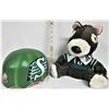 Image 2 : Foam Rubber CFL Saskatchewan Melon Head Helmet & Plush 12" "Gainer" 13th Man Hand Puppet