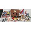 Image 1 : Huge Lot Vintage TIMPO Western Playset Made in Britain - Log Cabin, Teepee, totem Pole, stage coach,