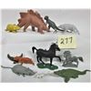 Image 3 : 18pc Vintage Plastic Dinosaurs - Horses - Reptiles Toy Figurines