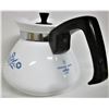 Image 2 : White Milk Glass Corning Ware 6 Cup Tea Pot Blue Corn Flower Pattern