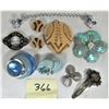Image 1 : Assortment Costume Jewelry Brooches & Sweater Clip