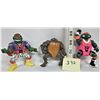 Image 1 : 3 Original 1991 TMNT Action Figures - Heavy Metal Ralph, Shell Slam Mike, Head Dropping Don