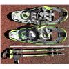 Image 1 : Pair 26" Metal Frame 825 Mountain Snow Shoes & Matching Adjustable Walking Poles