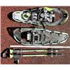 Image 2 : Pair 26" Metal Frame 825 Mountain Snow Shoes & Matching Adjustable Walking Poles