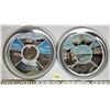 Image 1 : 2 Vintage 11" dia Round Metal Souvenir Photo Trays Nipawin - Yorkton