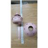 Image 1 : Lamplight farms pink wall mount oil lamp, needs chimney