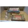 Image 1 : Antique Supermatic cigarette roller, Cigar box, 3 glass insulators