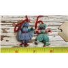 Image 2 : 2 teeny dolls, made of yarn - Made by CPI. O. A. Thomasen, 6th Marines - 1918