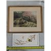 Image 2 : 2 Victorian handmade needle point pictures + 2 frames + 2 scrapbook items
