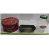 Image 1 : Willard's fine confectionary tin + bread pan + Dyson's glass jar