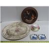 Image 1 : Lot of Collectibles (Rockwell plate + China cup & saucer, has a minor chip + serving tray)