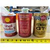 Image 2 : 3 Vintage Full Tins of Oil; (2) 1Q KendAll, 1L Shell