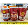 Image 1 : 3 Vintage Full Tins of Oil; 1Q Shell, 1Q KendAll, 1L Shell