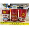 Image 1 : 3 Vintage Full Tins of Oil; 1Q Shell, 1Q KendAll, 1L Shell
