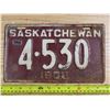 Image 1 : 1930 SK license plate