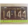Image 1 : 1941 SK license plate