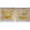 Image 1 : Amber Sugar&Creamer - Dep. Glass