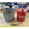 Image 1 : Vintage Gas Can & Pail