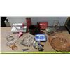 Image 1 : Lot of Assorted kitchen items , bird nectar, & toy sewing machine