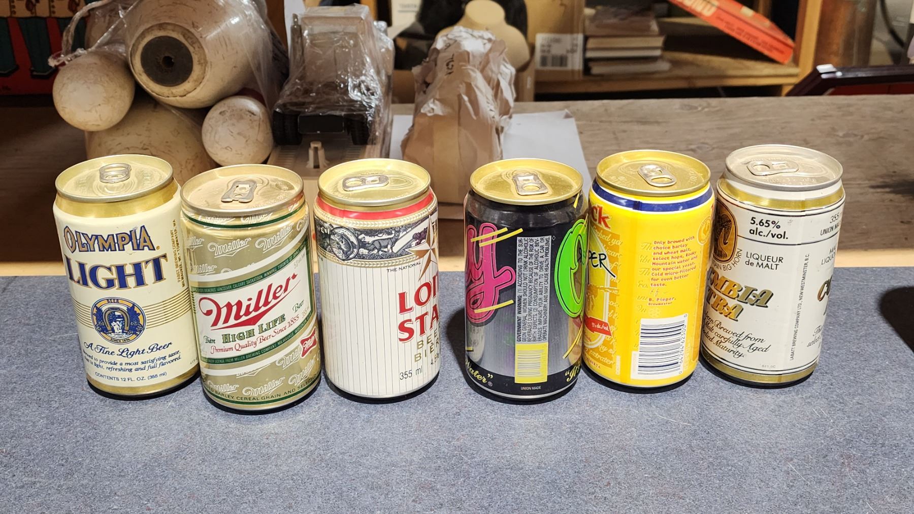 Set Of 6 Full Sealed Beer Cans All Different Schmalz Auctions set-of-6-full-sealed-beer-cans-all-different-schmalz-auctions