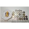 Image 1 : 30pcs of Vintage assorted Canadian 25 cents & China bowl