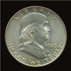 1948 Franklin Half Dollar Coin Uncirculated Gem+ (COI-1621)