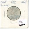 Image 1 : 1968 Silver Canadian Twenty-Five Cent Piece